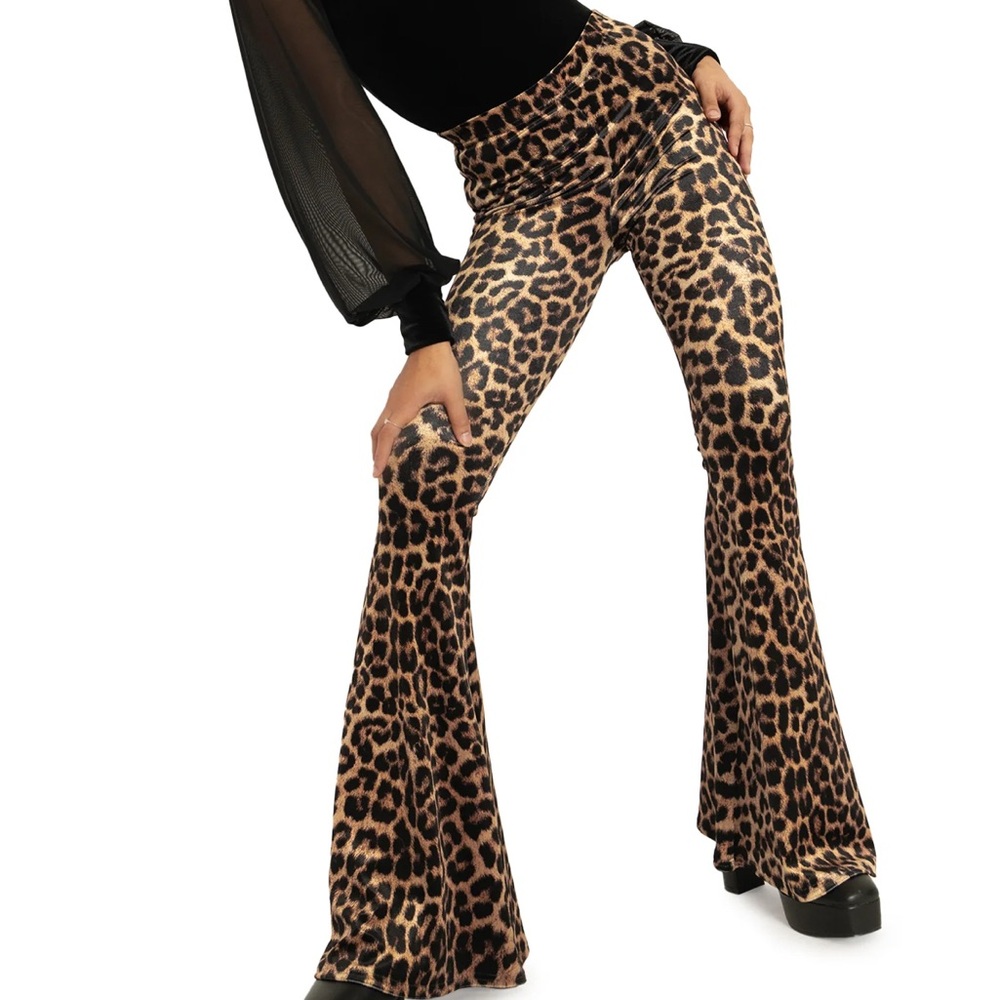 Leopard Print Flare Pants